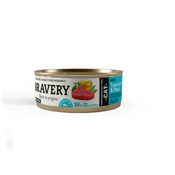 Bravery Tuna Loin and Peas Adult cat wet food 70 gr