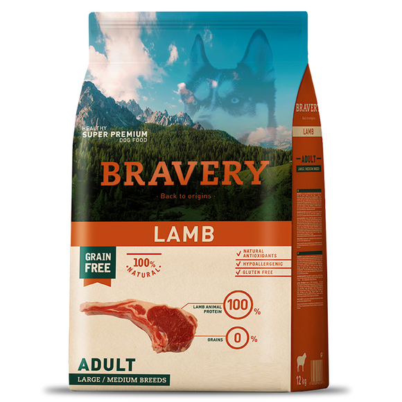 Bravery Lamb Adulto Large/Medium Breeds 12 Kg